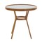 Merrick Lane Celia Bistro Style Table with Tempered Glass Top, PE Rattan, and Bamboo Finished Metal Frame for Indoor/Outdoor Use